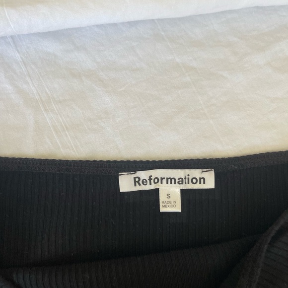 Reformation Black Ribbed Tube Top • Essential Cropped Bandeau Tank Basic Size S - Picture 6 of 10